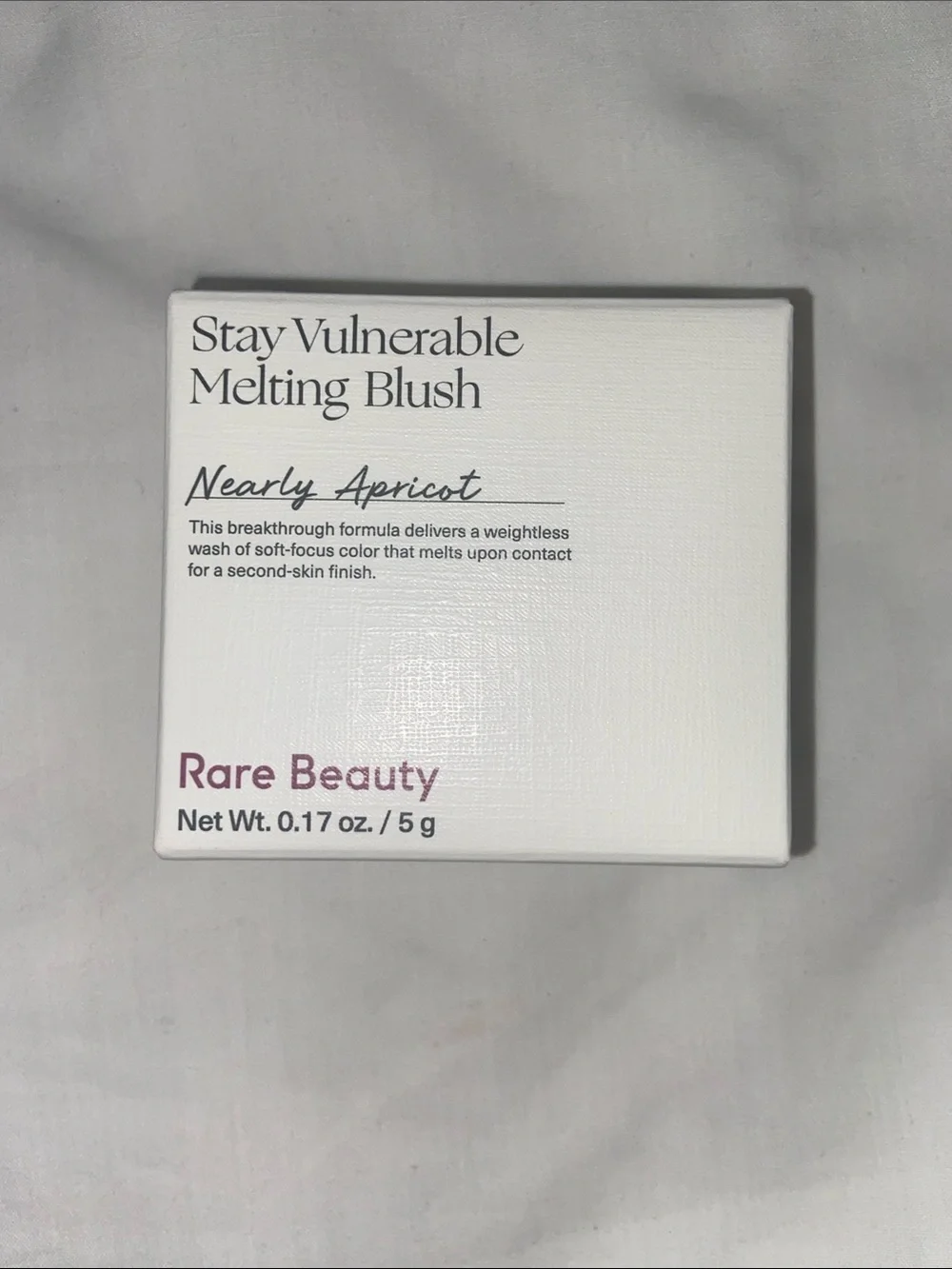 Rare Beauty Stay Vulnerable Melting Blush — Nearly Apricot (soft apricot-pink)